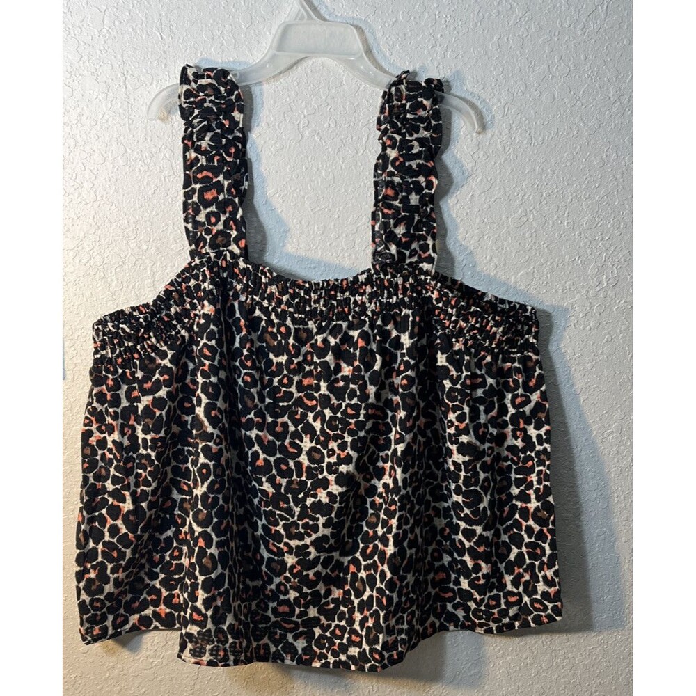 Who What Where Womens Shirt Tank Top Leopard PLUS SIZE 4X, NEW